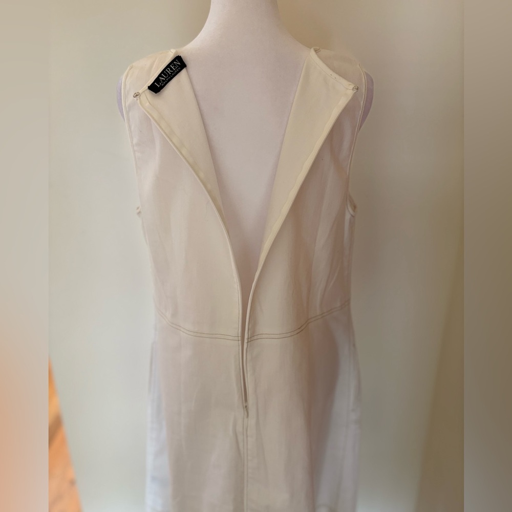 Lauren Ralph Lauren Ivory Sheath Dress Size 10 - Picture 6 of 14